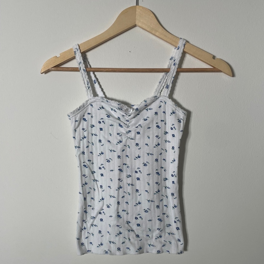 Doen blue floral Kami Tank NWT